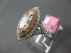 GIA LARGE 2.34CT WHITE & PINK DIAMOND 18KT WHITE ROSE GOLD HALO ENGAGEMENT RING