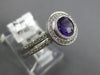 1.01CT DIAMOND & AAA AMETHYST 14KT WHITE GOLD 3D HALO MILGRAIN FRIENDSHIP RING