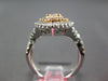 GIA LARGE 2.34CT WHITE & PINK DIAMOND 18KT WHITE ROSE GOLD HALO ENGAGEMENT RING