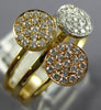 ESTATE WIDE .37CT DIAMOND 18KT TRI COLOR GOLD 3D CLUSTER ROUND FUN RING