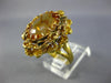 ANTIQUE LARGE 6.20CT AAA CITRINE 18KT YELLOW GOLD 3D OVAL FLOWER RING