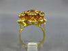 ANTIQUE LARGE 6.20CT AAA CITRINE 18KT YELLOW GOLD 3D OVAL FLOWER RING