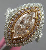GIA LARGE 2.34CT WHITE & PINK DIAMOND 18KT WHITE ROSE GOLD HALO ENGAGEMENT RING