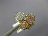 ESTATE WIDE .37CT DIAMOND 18KT TRI COLOR GOLD 3D CLUSTER ROUND FUN RING