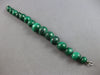 LONG AAA GREEN MALACHITE 14K WHITE GOLD 3D GRADUATING BEAD LOVE BRACELET #27826