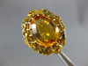 ANTIQUE LARGE 6.20CT AAA CITRINE 18KT YELLOW GOLD 3D OVAL FLOWER RING