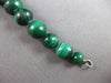 LONG AAA GREEN MALACHITE 14K WHITE GOLD 3D GRADUATING BEAD LOVE BRACELET #27826