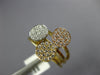 ESTATE WIDE .37CT DIAMOND 18KT TRI COLOR GOLD 3D CLUSTER ROUND FUN RING