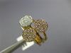ESTATE WIDE .37CT DIAMOND 18KT TRI COLOR GOLD 3D CLUSTER ROUND FUN RING