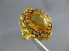 ANTIQUE LARGE 6.20CT AAA CITRINE 18KT YELLOW GOLD 3D OVAL FLOWER RING