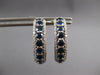 4.90CT DIAMOND & AAA SAPPHIRE 14KT WHITE GOLD INSIDE OUT HOOP HANGING EARRINGS