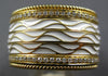 WIDE .45CT DIAMOND & WHITE ENAMEL 18KT YELLOW GOLD MULTI WAVE ETERNITY FUN RING
