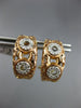 .15CT DIAMOND 14KT WHITE & ROSE GOLD CIRCULAR SEMI HOOP CLIP ON HANGING EARRINGS