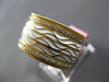 WIDE .45CT DIAMOND & WHITE ENAMEL 18KT YELLOW GOLD MULTI WAVE ETERNITY FUN RING