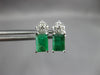 1.22CT DIAMOND & AAA EMERALD 14KT WHITE GOLD 3D EMERALD CUT STUD EARRINGS #27128