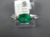 .70CT DIAMOND & AAA EMERALD 14KT WHITE GOLD OVAL & ROUND 3 STONE FRIENDSHIP RING