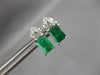 1.22CT DIAMOND & AAA EMERALD 14KT WHITE GOLD 3D EMERALD CUT STUD EARRINGS #27128