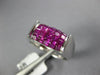3.10CT AAA RUBY 18KT WHITE GOLD 3D PRINCESS INVISIBLE CLASSIC MULTI ROW FUN RING