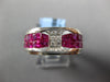 3.53CT DIAMOND & AAA RUBY 18K WHITE GOLD 3D PRINCESS & ROUND INVISIBLE MENS RING