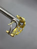 .15CT DIAMOND 14KT 2 TONE GOLD 3D HEART SHAPE SEMI HOOP CLIP ON HANGING EARRINGS
