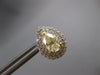 2.97CT WHITE & FANCY YELLOW DIAMOND 14KT 2 TONE GOLD 3D TEAR DROP STUD EARRINGS