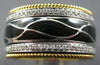WIDE .46CT DIAMOND & BLACK ENAMEL 18KT YELLOW GOLD MULTI WAVE ETERNITY FUN RING
