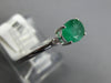.70CT DIAMOND & AAA EMERALD 14KT WHITE GOLD OVAL & ROUND 3 STONE FRIENDSHIP RING
