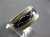 WIDE .46CT DIAMOND & BLACK ENAMEL 18KT YELLOW GOLD MULTI WAVE ETERNITY FUN RING