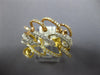 ESTATE LARGE .89CT DIAMOND 18KT TRI COLOR GOLD 3D MULTI ROW WAVE FUN RING