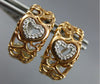 ESTATE .15CT DIAMOND 14KT WHITE & ROSE GOLD HEART SHAPE CLIP ON HANGING EARRINGS