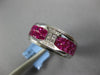 3.53CT DIAMOND & AAA RUBY 18K WHITE GOLD 3D PRINCESS & ROUND INVISIBLE MENS RING