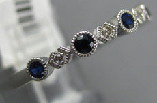 .34CT DIAMOND & AAA SAPPHIRE 14KT WHITE GOLD 3D ROUND FILIGREE ANNIVERSARY RING