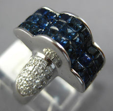5.02CT DIAMOND &AAA SAPPHIRE 18KT WHITE GOLD 3D PRINCESS & ROUND CLOUD FUN RING
