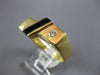 0.03 DIAMOND & AAA ONYX 14KT YELLOW GOLD 3D SOLITAIRE ETOILE CRISS CROSS FUN RING