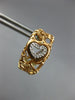 ESTATE .15CT DIAMOND 14KT WHITE & ROSE GOLD HEART SHAPE CLIP ON HANGING EARRINGS
