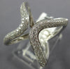 ESTATE LARGE .70CT DIAMOND 18K WHITE GOLD 3D MULTI ROW PAVE V SHAPE TENSION RING