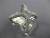 ESTATE LARGE .70CT DIAMOND 18K WHITE GOLD 3D MULTI ROW PAVE V SHAPE TENSION RING