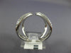 ESTATE LARGE .70CT DIAMOND 18K WHITE GOLD 3D MULTI ROW PAVE V SHAPE TENSION RING