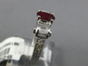 1.49CT DIAMOND & AAA RUBY 18KT WHITE GOLD ROUND & BAGUETTE OVAL ENGAGEMENT RING