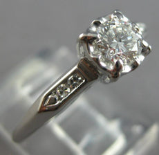 ANTIQUE .36CT DIAMOND 14KT WHITE GOLD 3D ART DECO CLASSIC ENGAGEMENT RING #27825
