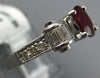 1.49CT DIAMOND & AAA RUBY 18KT WHITE GOLD ROUND & BAGUETTE OVAL ENGAGEMENT RING