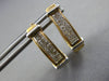 WIDE .74CT DIAMOND 14KT 2 TONE GOLD 3D PRINCESS UMBRELLA HUGGIE HANGING EARRINGS