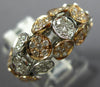 ESTATE WIDE 1.11CT DIAMOND 18KT WHITE AND ROSE GOLD 3D CIRCULAR PAVE FUN RING