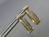 WIDE .74CT DIAMOND 14KT 2 TONE GOLD 3D PRINCESS UMBRELLA HUGGIE HANGING EARRINGS