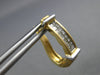 WIDE .74CT DIAMOND 14KT 2 TONE GOLD 3D PRINCESS UMBRELLA HUGGIE HANGING EARRINGS