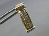 WIDE .74CT DIAMOND 14KT 2 TONE GOLD 3D PRINCESS UMBRELLA HUGGIE HANGING EARRINGS
