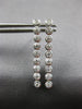 ESTATE .54CT DIAMOND 14KT WHITE GOLD 3D ETOILE BAR BEZEL HANGING EARRINGS #27130