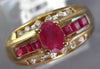 .96CT DIAMOND & AAA RUBY 14KT YELLOW GOLD OVAL PRINCESS & ROUND FRIENDSHIP RING