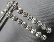 ESTATE .54CT DIAMOND 14KT WHITE GOLD 3D ETOILE BAR BEZEL HANGING EARRINGS #27130