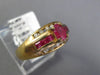 .96CT DIAMOND & AAA RUBY 14KT YELLOW GOLD OVAL PRINCESS & ROUND FRIENDSHIP RING